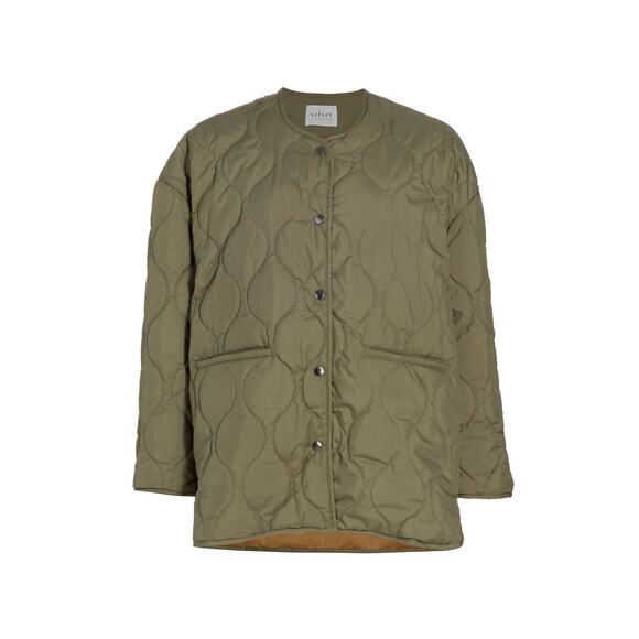 Velvet 'Paityn' Green Polyester Boxy Quilted Jacket Size XS - Picture 1 of 4
